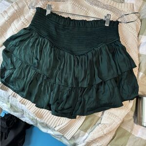 Altrd state dark green satin skort